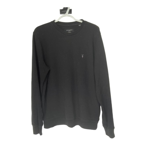All Saints Theo Crewneck Black Ramskull Embroidered Pullover Sweatshirt Medium - Picture 3 of 7